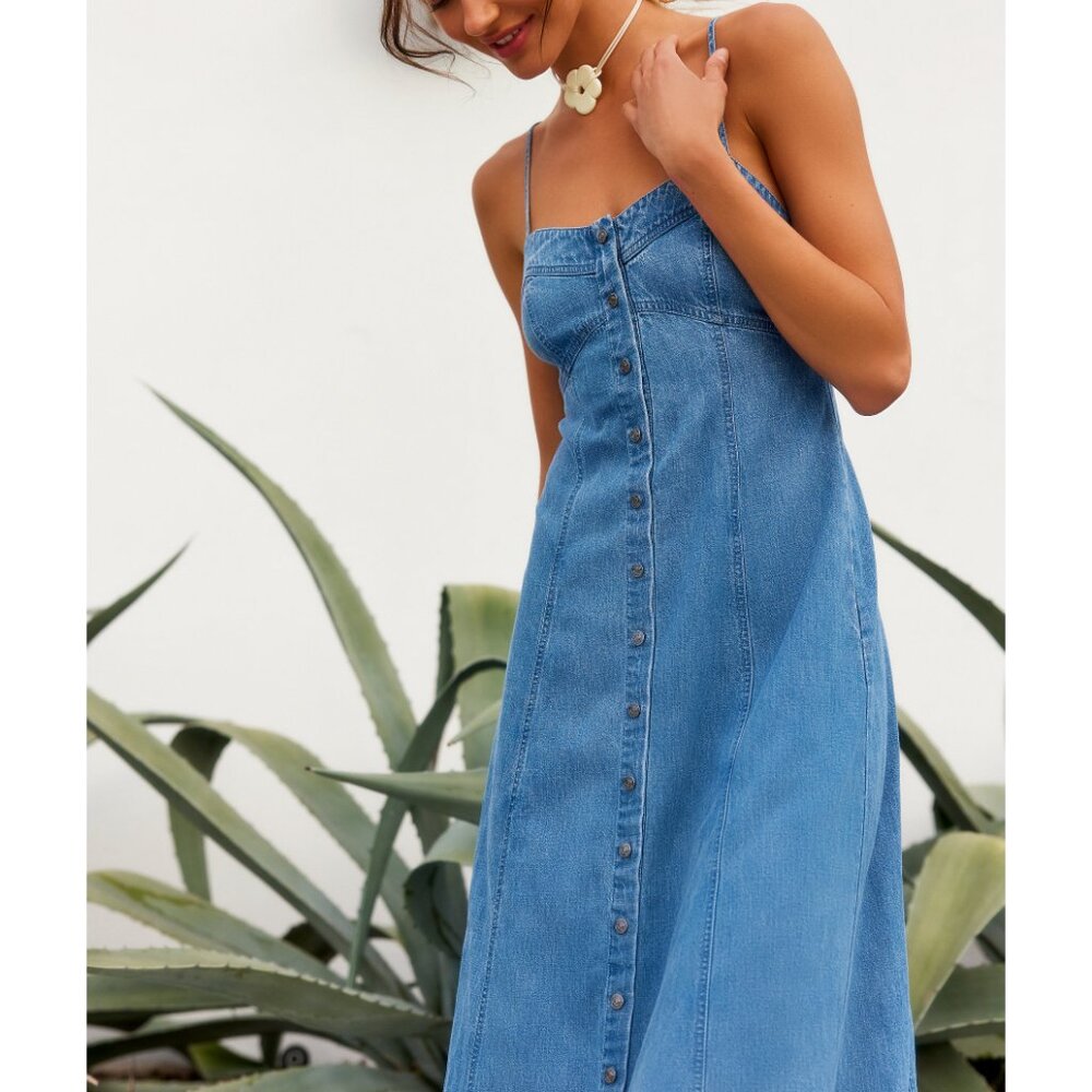 FREE PEOPLE Just Jill Maxi Dress / Copen - Picture 2 of 9